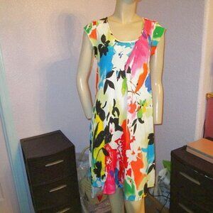 VTG Jams World Symphony Dress Size S Aloha Hawaiian A-Line Flowy Beach Resort